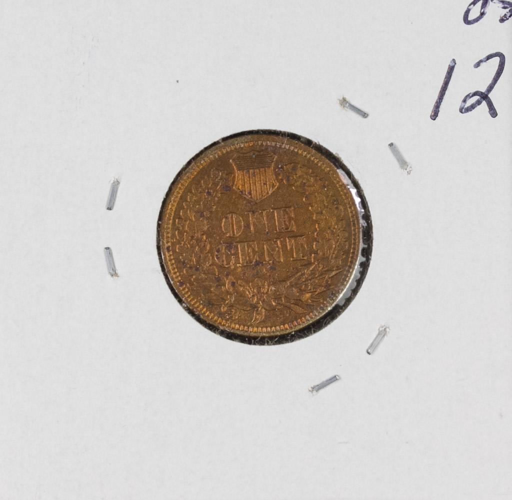 1866 - INDIAN HEAD CENT - AU/CLEANED