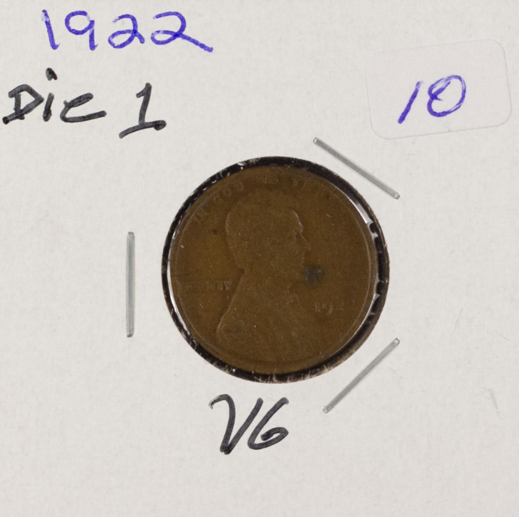 1922 DIE 1 - LINCOLN CENT - VG