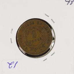 1865 - TWO CENT PIECE - AU