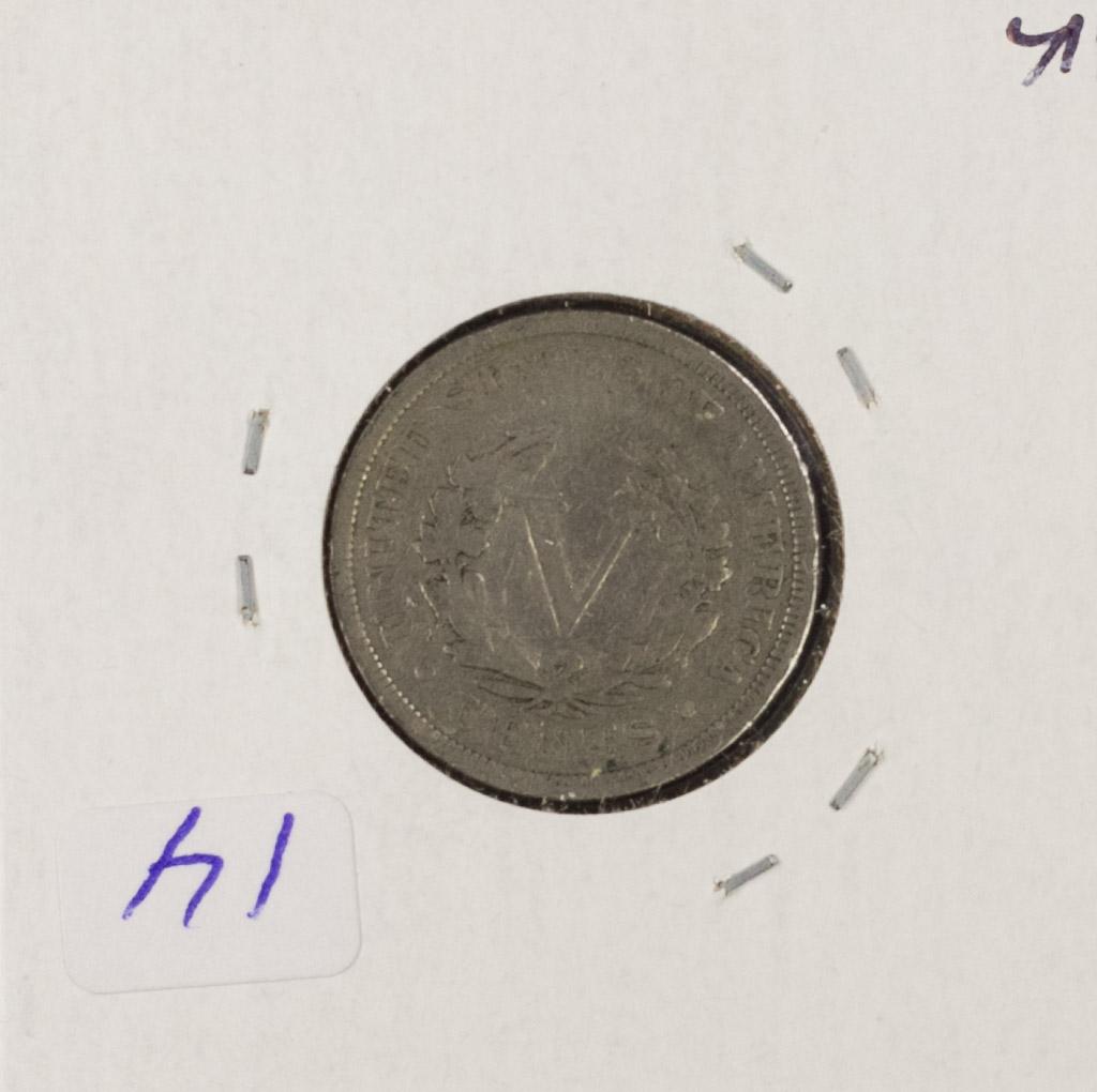 1892 - LIBERTY HEAD "V" NICKEL - F