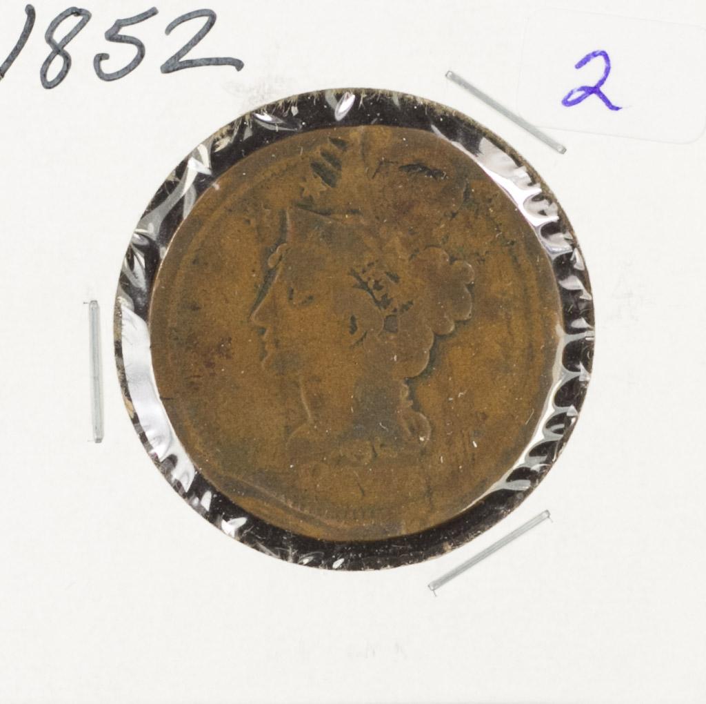 1852 - BRAIDED HAIR - LARGE CENT