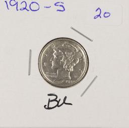 1920-S MERCURY DIME - BU