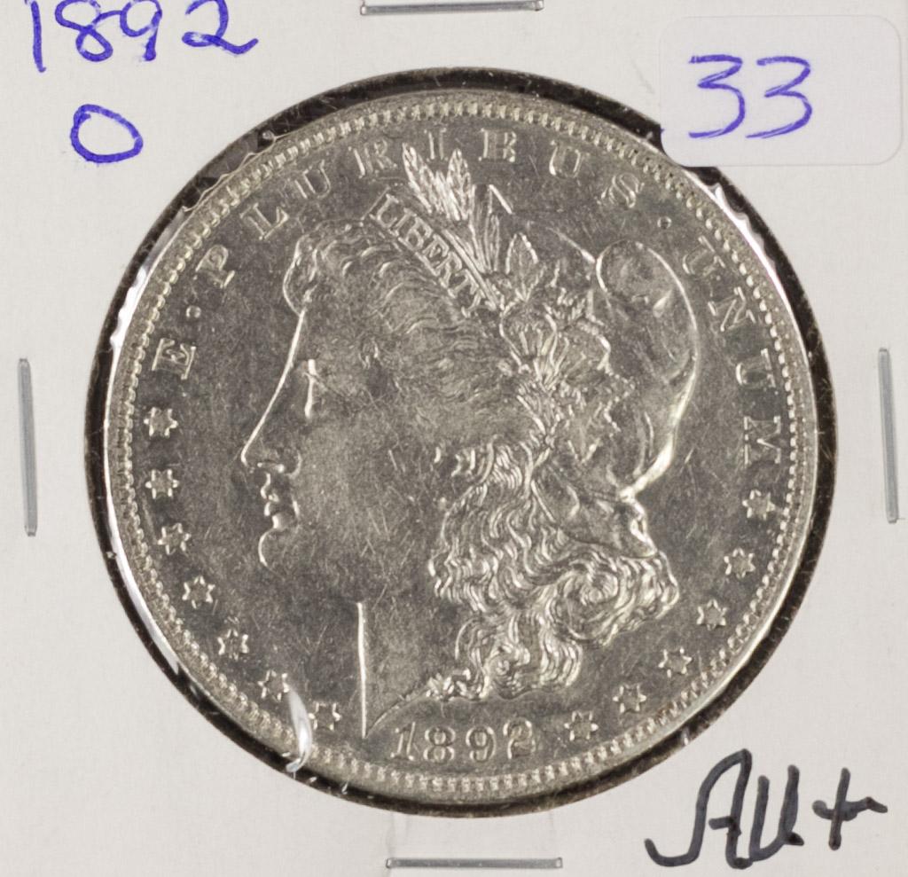 1892-O MORGAN DOLLAR - AU+