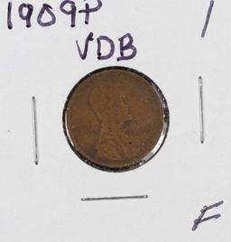 Lot of 2, 1909-P and 1909 VDB Lincoln Cents - F