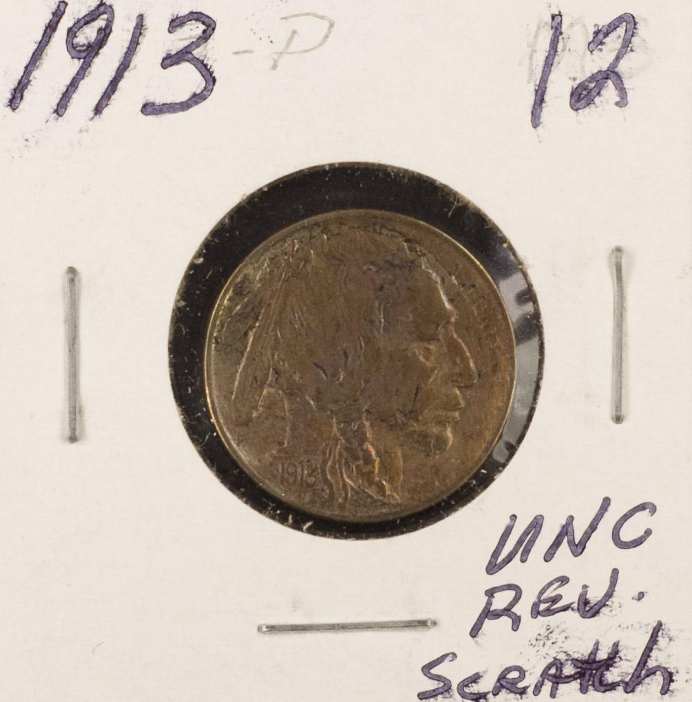 1913 Buffalo Nickel, UNC/REV Scratch