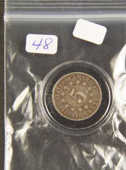 1872 - SHIELD NICKEL - VG