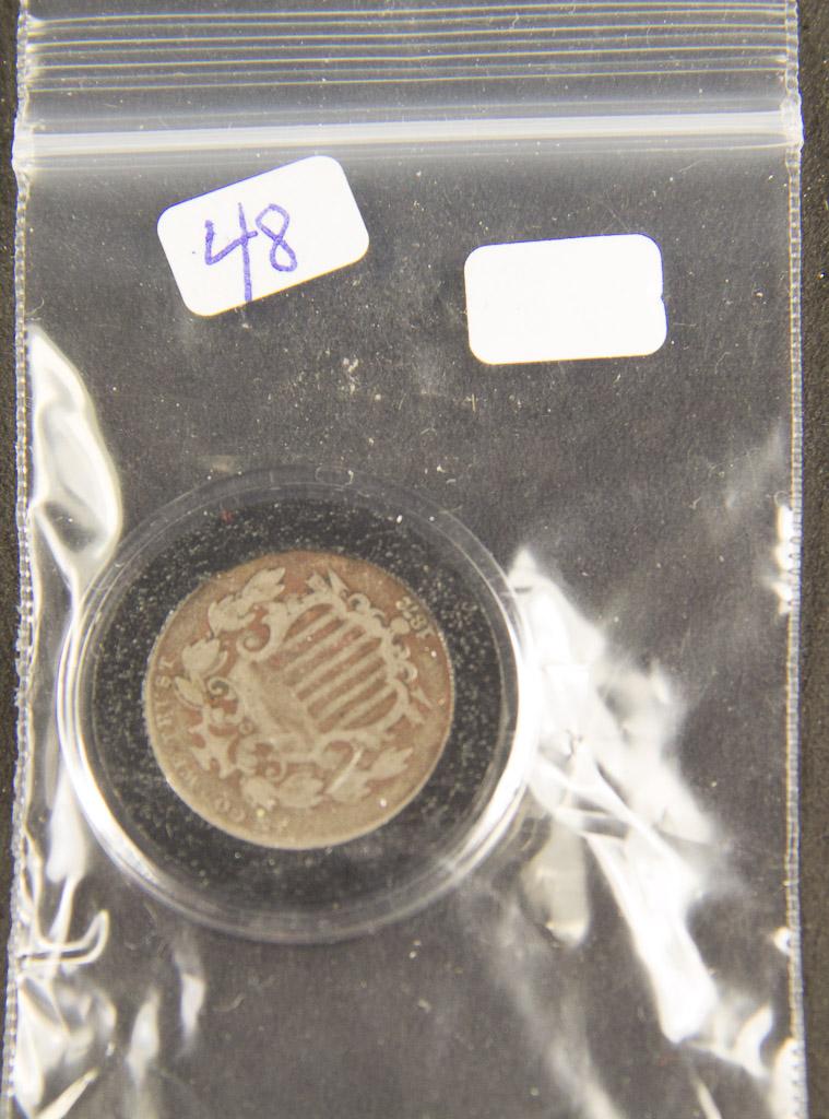 1872 - SHIELD NICKEL - VG