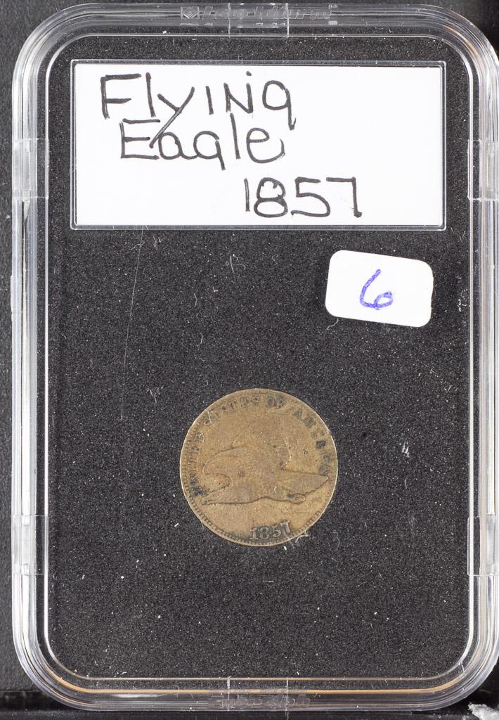 1857 - FLYING EAGLE CENT - F