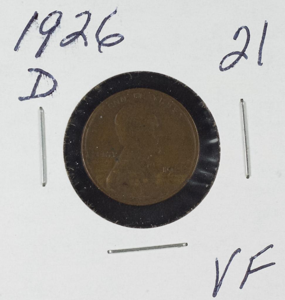 1926-D LINCOLN CENT - VF