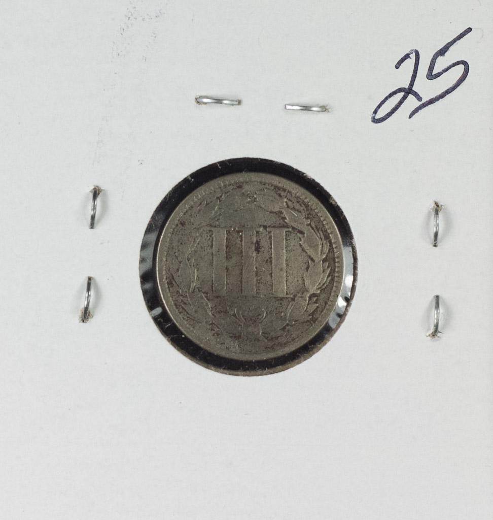 1865 - NICKEL THREE CENT PIECE