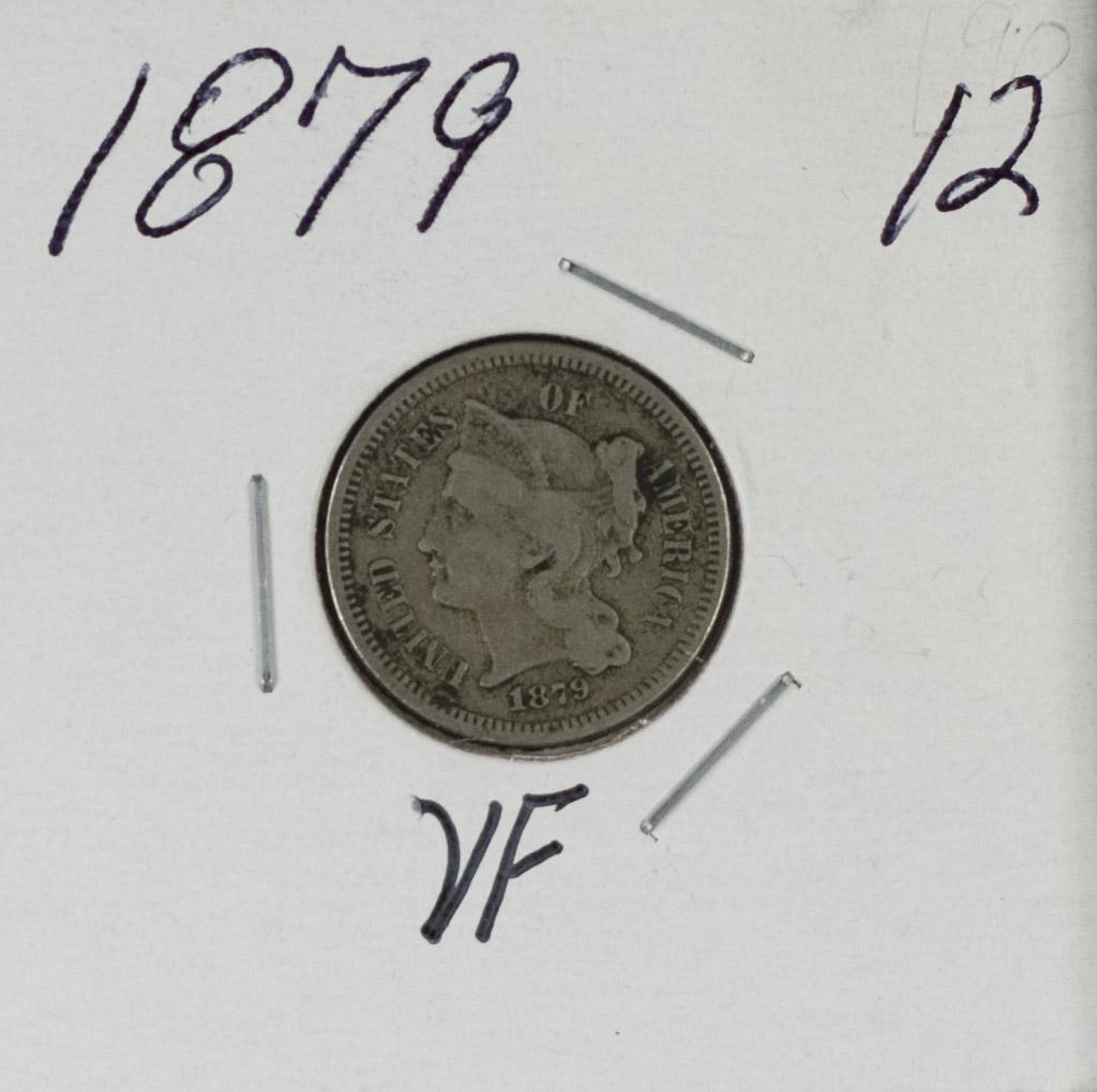 1879 - NICKEL THREE CENT PIECE - VF