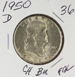 1950-D FRANKLIN HALF DOLLAR - BU