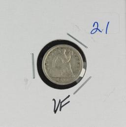 1849 -HALF DIME - VF