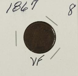 1867 - INDIAN HEAD CENT - XF