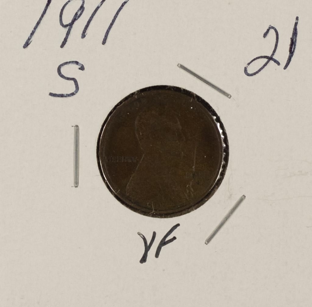 1911-S LINCOLN CENT - VF