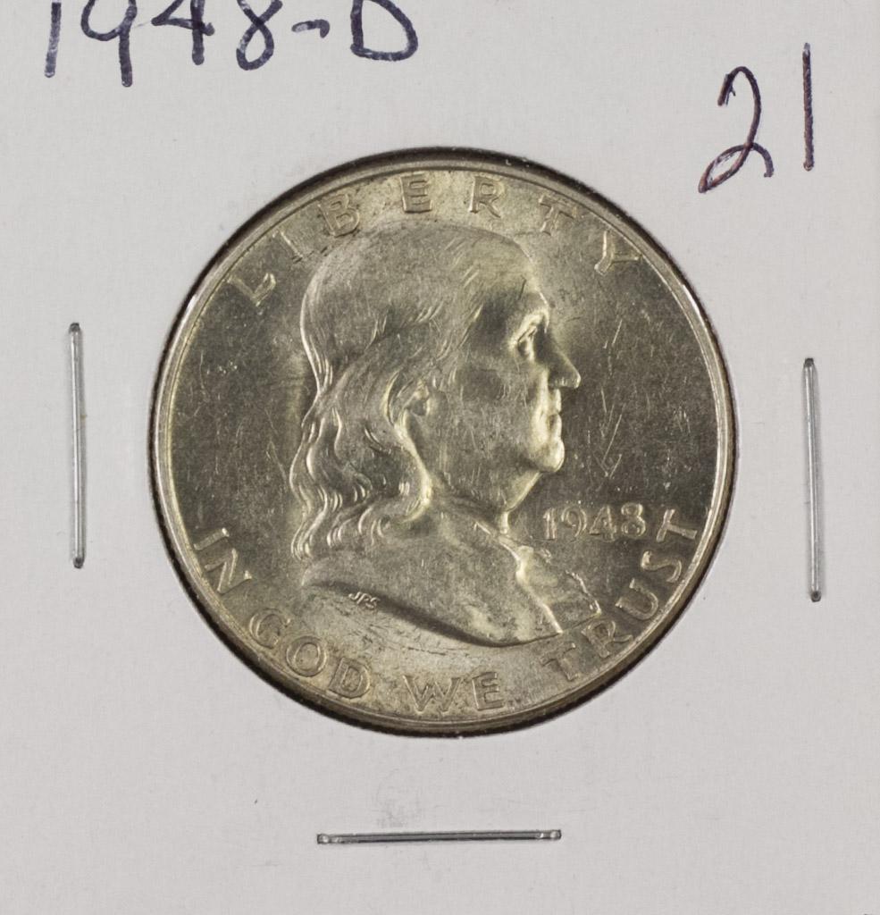 1948 D - Franklin Half Dollar - UNC