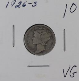 1926 S - MERCURY DIME - VG