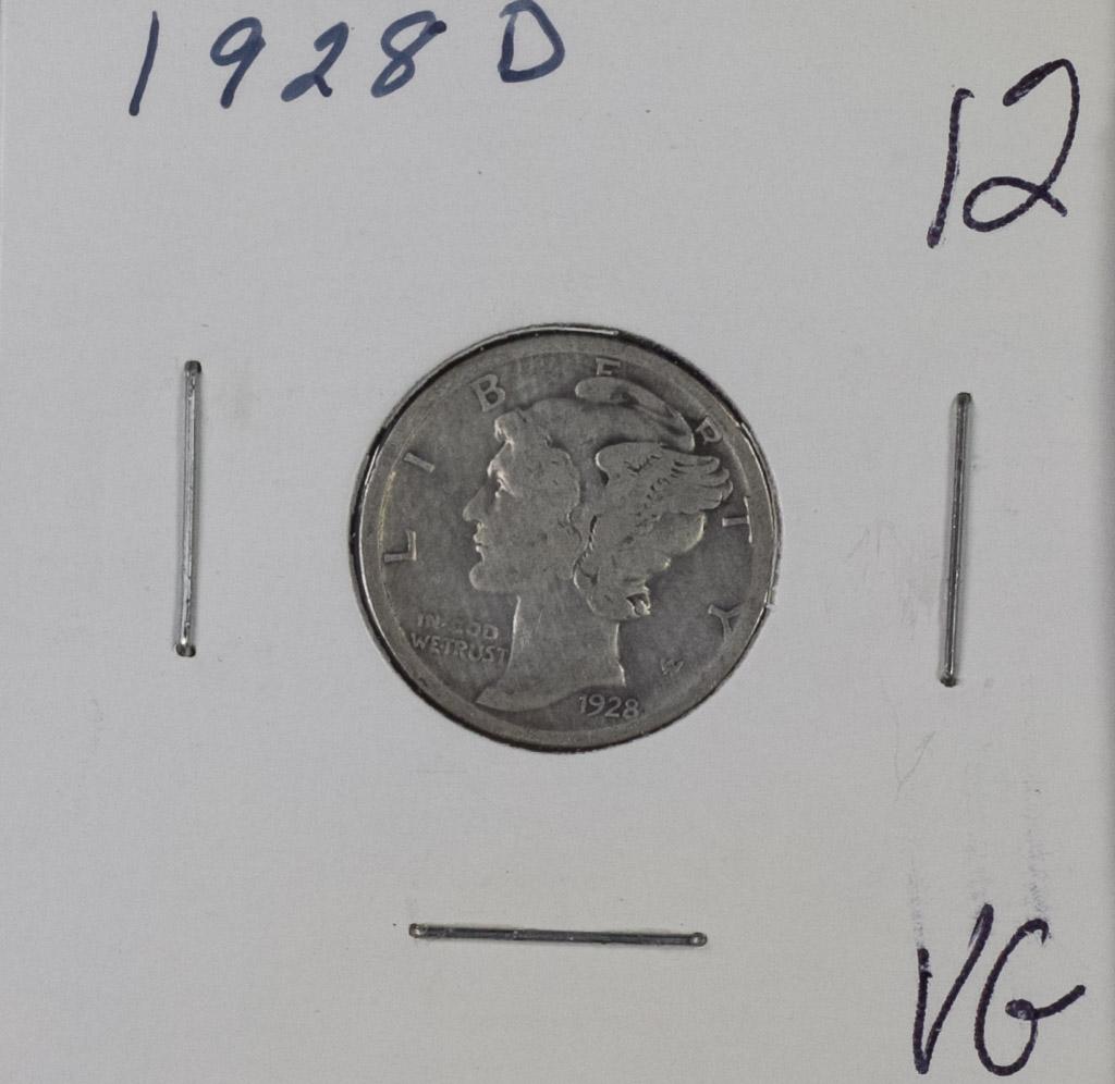 1928 D - MERCURY DIME - VG