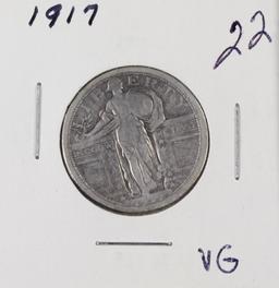 1917 - TYPE 1 STANDING LIBERTY QUARTER - VG