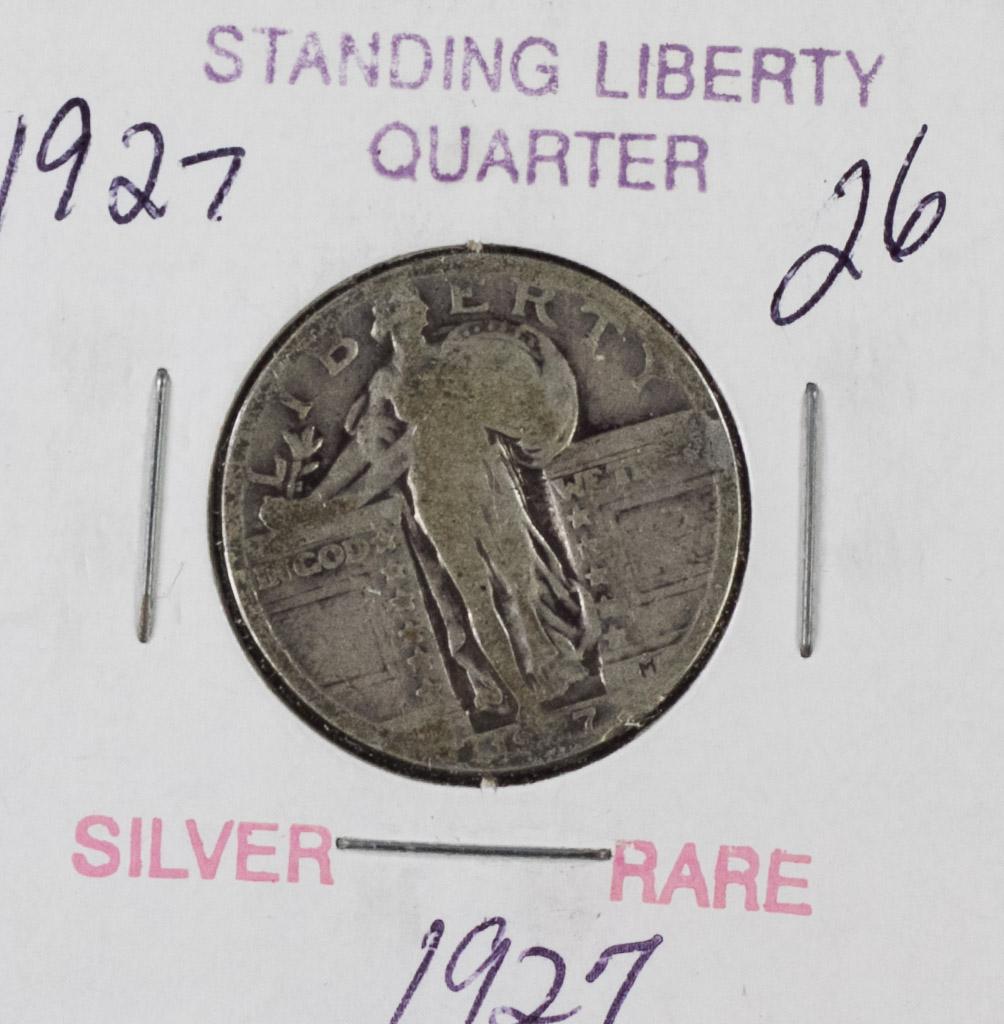 LOT OF 4 - STANDING LIBERTY QUARTERS - 1917, 1928, 1928D, 1929 S - G