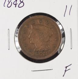 1848 BRAIDED HAIR LARGE CENT - F