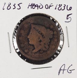 1835 MATRON HEAD LARGE GENT - AG (HEAD OF 1836)