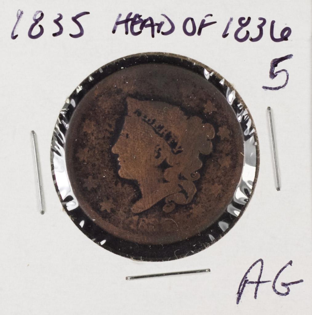 1835 MATRON HEAD LARGE GENT - AG (HEAD OF 1836)