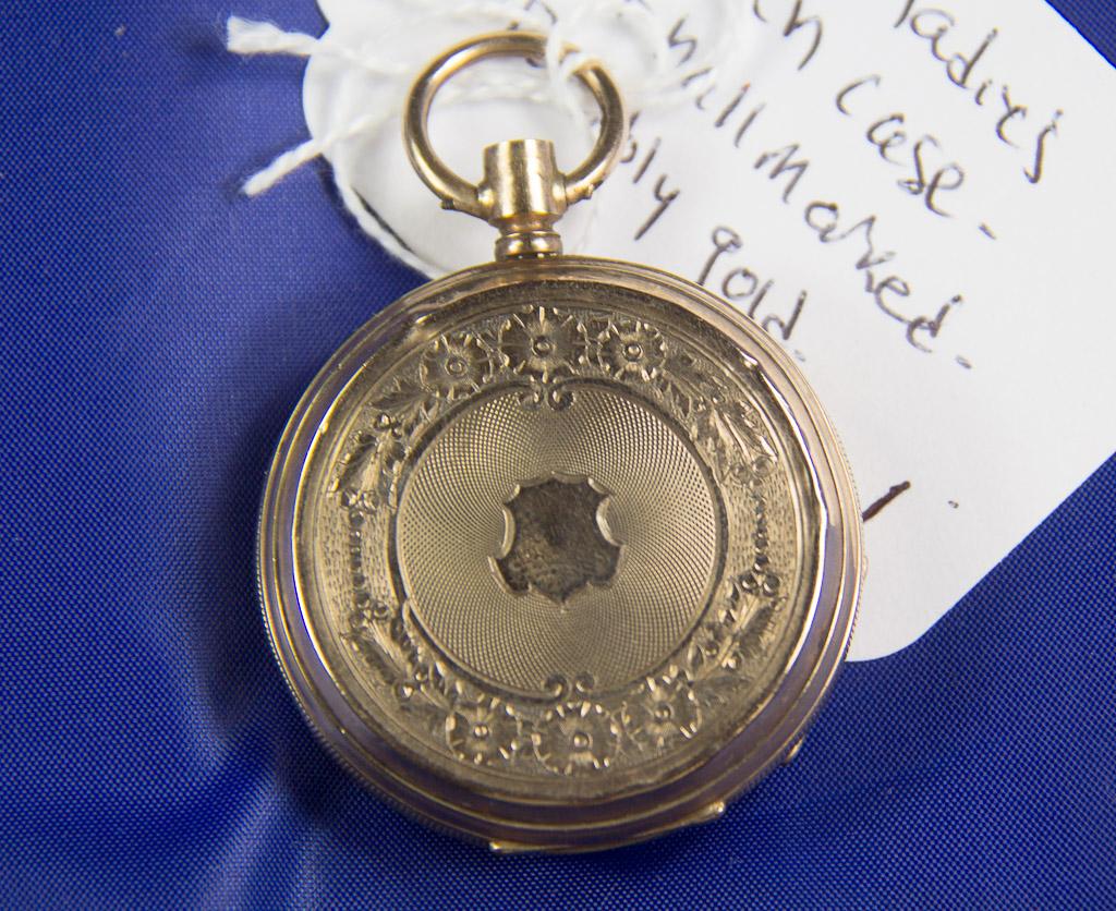 SWISS LADIES WATCH CASE - MOT HALLMARKED - POSSIBLY GOLD