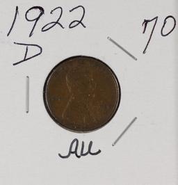 1922-D LINCOLN CENT - AU