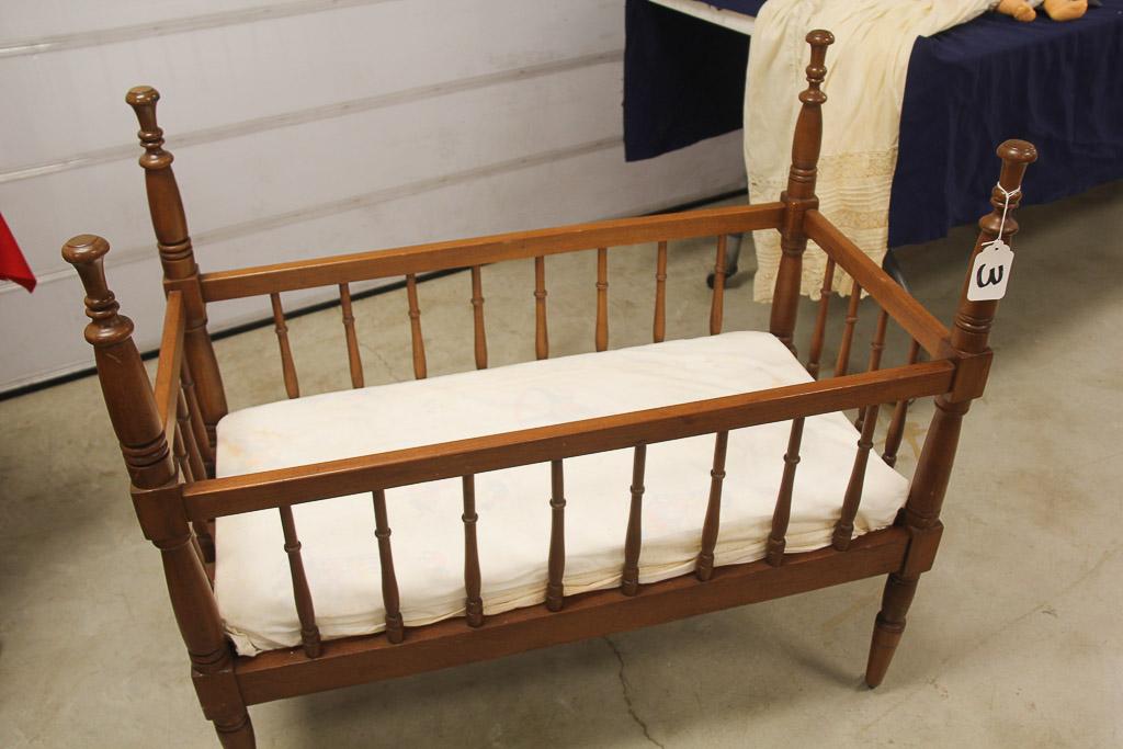 35" Walnut Child Baby Bed, LOCAL PICK UP ONLY