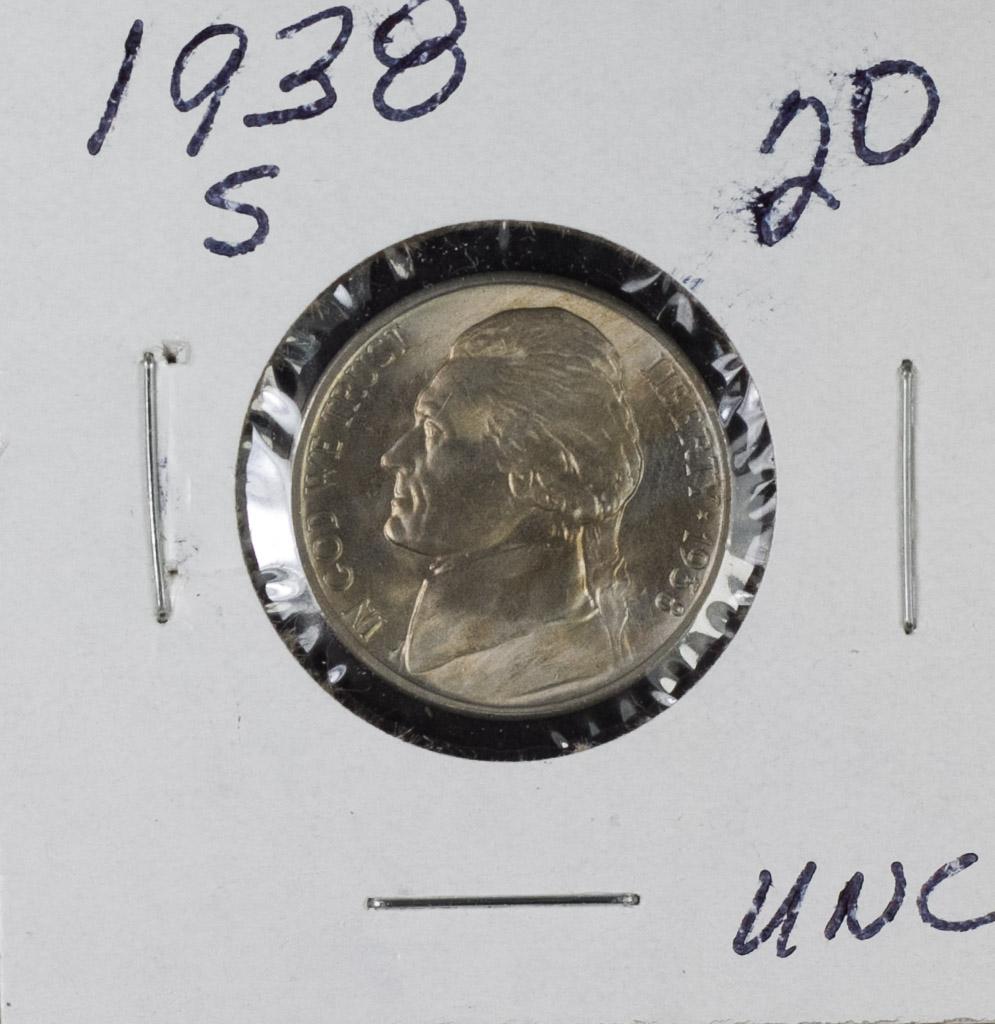 1938-S JEFFERSON NICKELS - UNC