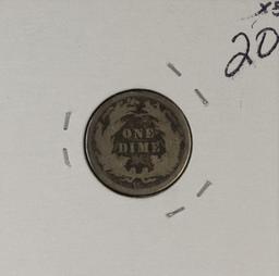 1877 -CC LIBERTY SEATED DIME - VG