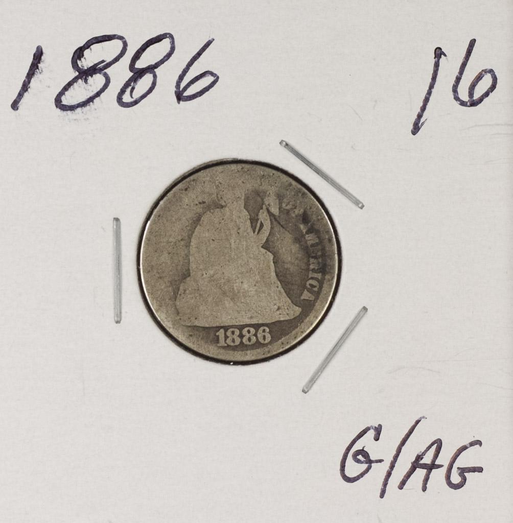1886 - LIBERTY SEATED DIME - G