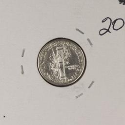 1917-D MERCURY DIME - AU