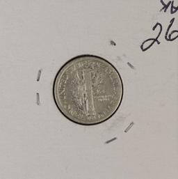 1924-D MERCURY DIME - VF+