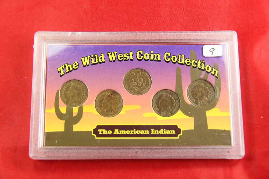 SET OF 6 - INDIAN HEAD CENTS IN "WILD WEST CASE"