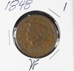 1848 - BRAIDED HAIR LARGE CENT - VF