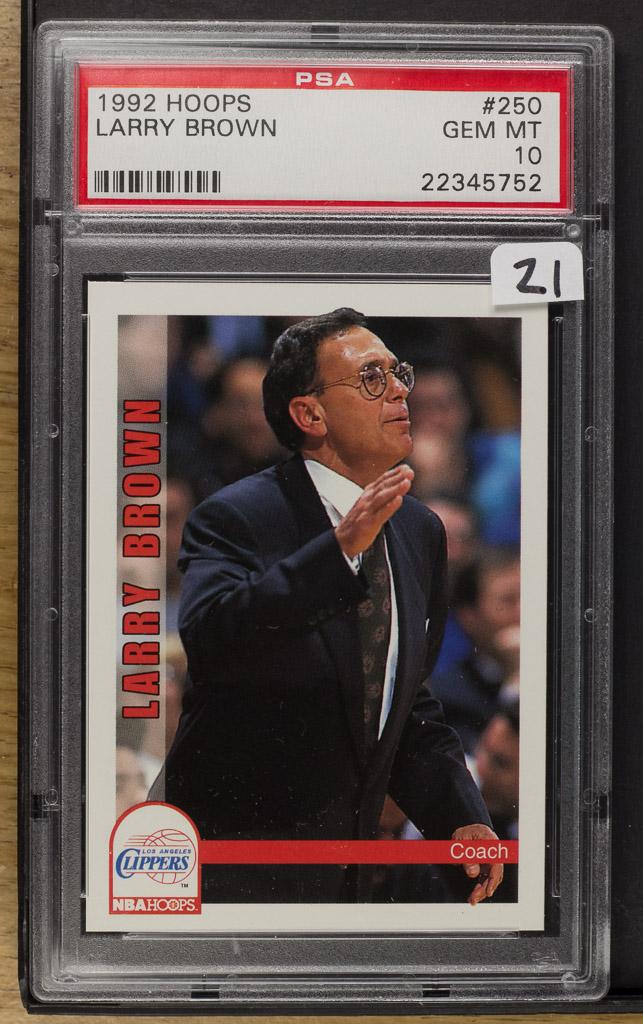 Larry Brown 1992 Hoops #250 PSA-Gem MT10