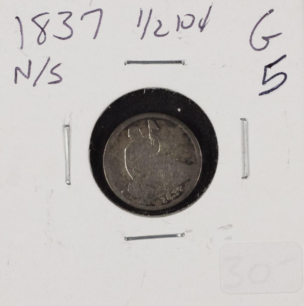 1837 - LIBERTY SEATED HALF DIME - G