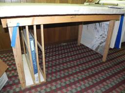 Large workbench with carpeted top