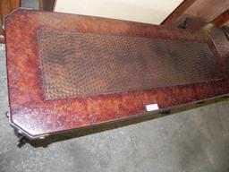 Hammered copper top sofa & end table set