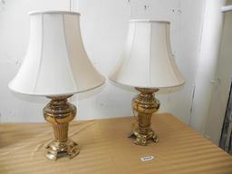 2 Heavy brass lamps
