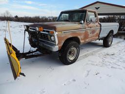 1977 Ford F-250 custom pickup with Meyers hydraulic plow and hydraulic dump bed.