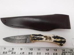 Bear MGC Damascus sheath knife