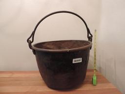 18x12" hand hammered early copper bucket.