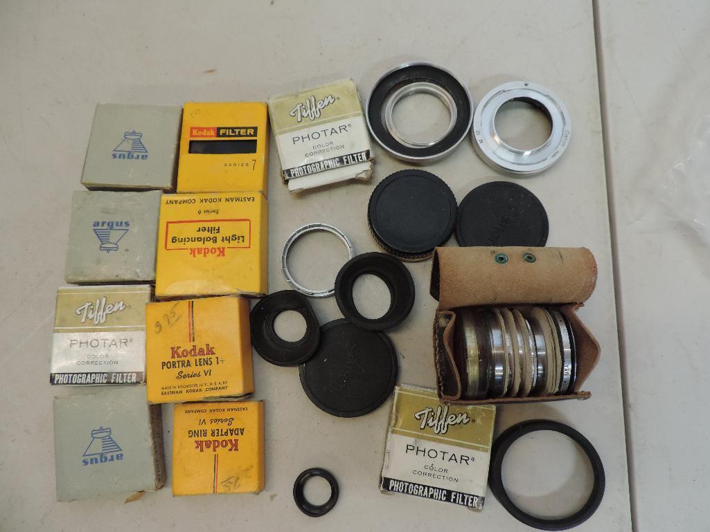 Group of 20+ vintage Kodak series VI filters & 1 1/4" adapters.