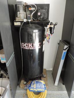 Coleman rocket 6HP air compressor with new 100' 3/8" hose.