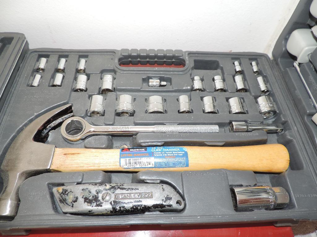 Loaded craftsman tool box with key and craftsman sockets.