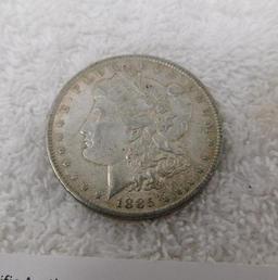 1885 "O" Morgan dollar coin