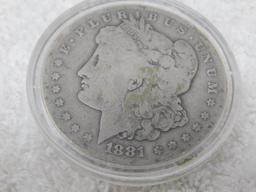 1881 Morgan dollar coin